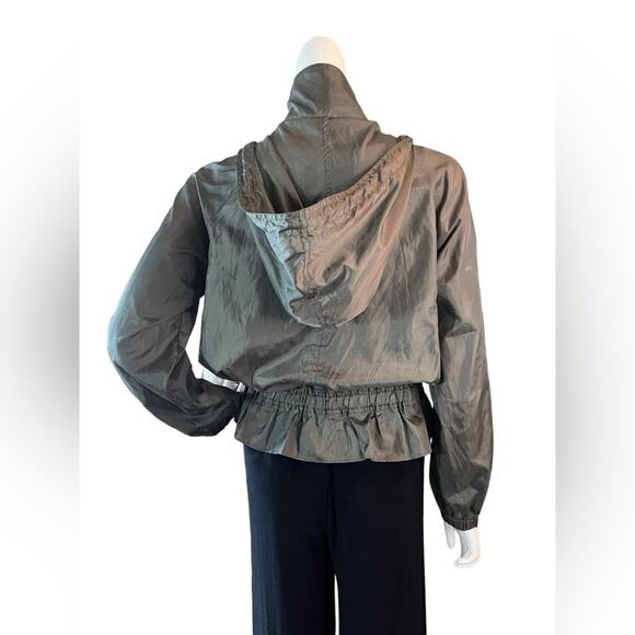 FREE PEOPLE EUC Green Light Weight Open Jacket with an attached hood size Medium - Picture 8 of 12